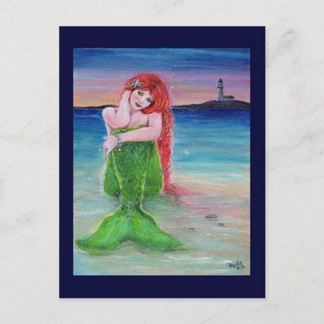 Carte postale du phare de la sirène par Renee Lavo (Devant)