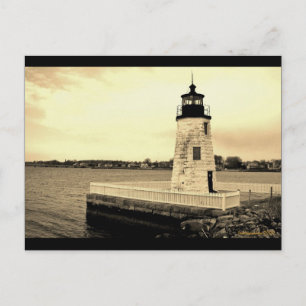 Carte postale du phare de l'île de Goat Newport, R