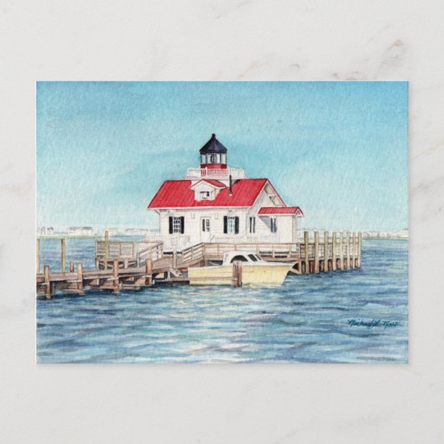 Carte postale du phare de Roanoke Island (Devant)