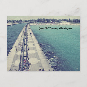 Carte postale du phare de South Haven Michigan