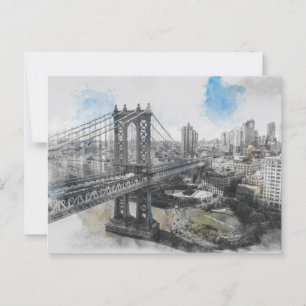 Carte postale du pont Brooklyn - New York
