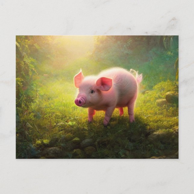 Carte postale du porcelet mignon (Devant)