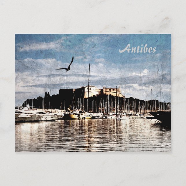 Carte postale du port d'Antibes (Devant)
