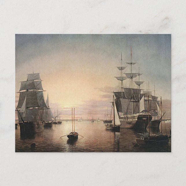 Carte postale du port de Boston (Devant)