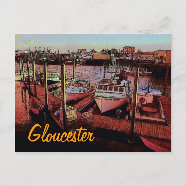Carte postale du port de Gloucester (Devant)