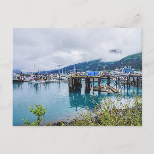 Carte postale du port de Whittier en Alaska (Devant)