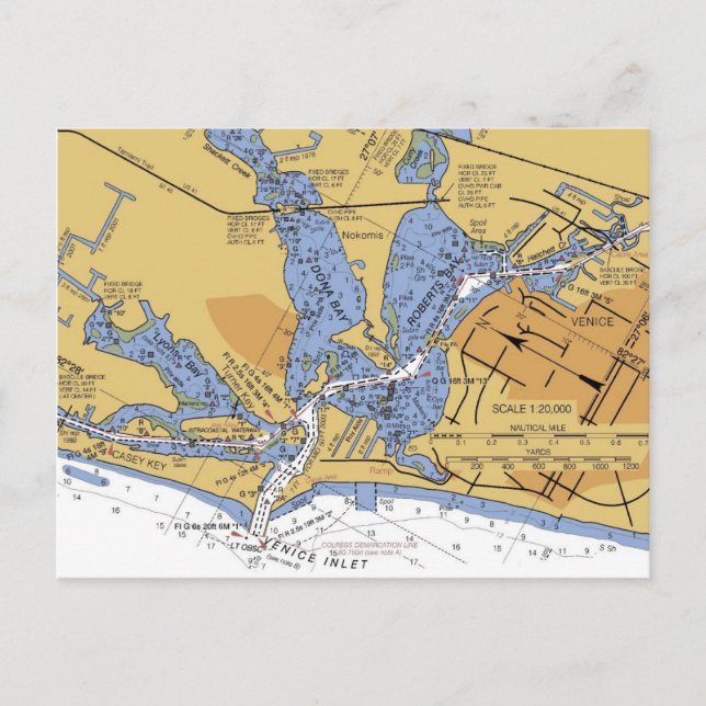 Carte postale du port nautique de Venise, Floride (Devant)