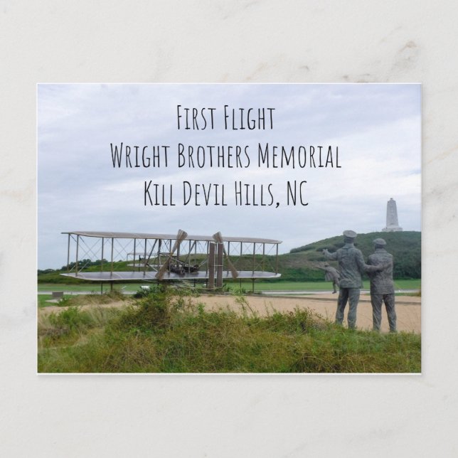 Carte postale du premier vol Wright Brothers Monum (Devant)