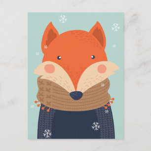 Carte postale du renard d'hiver