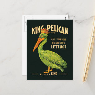 Carte postale du roi Pélican Laitue Iceberg