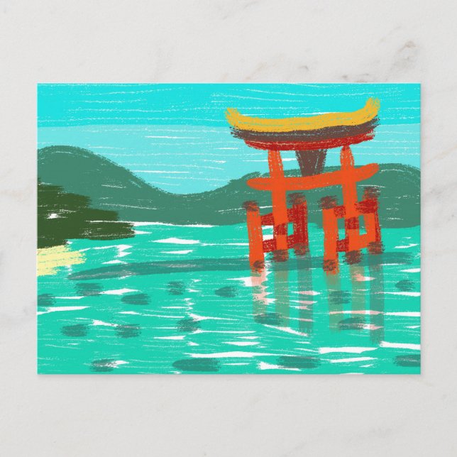 Carte postale du sanctuaire Itsukushima (Devant)