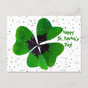 Carte postale du shamrock Confetti St. Patrick's D