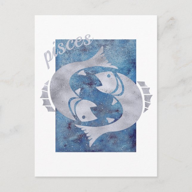 Carte postale du signe du zodiaque Poissons (Devant)