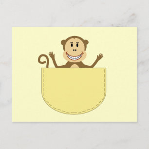 Carte postale du singe dans une poche