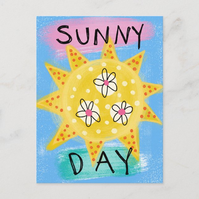 Carte postale du soleil - Joyeux soleil mignon (Devant)