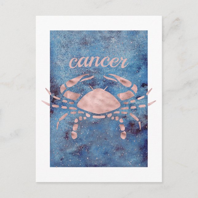 Carte postale du symbole du cancer Zodiac (Devant)