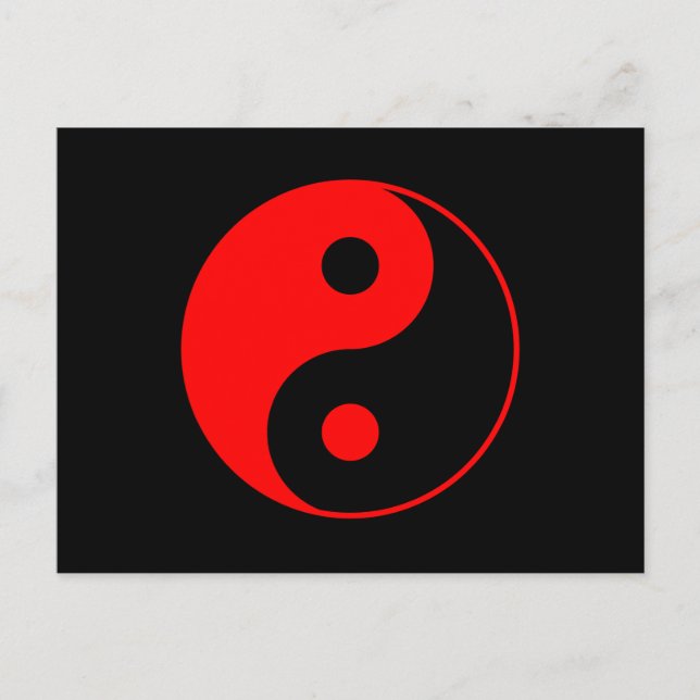 Carte postale du symbole Red Yin Yang (Devant)