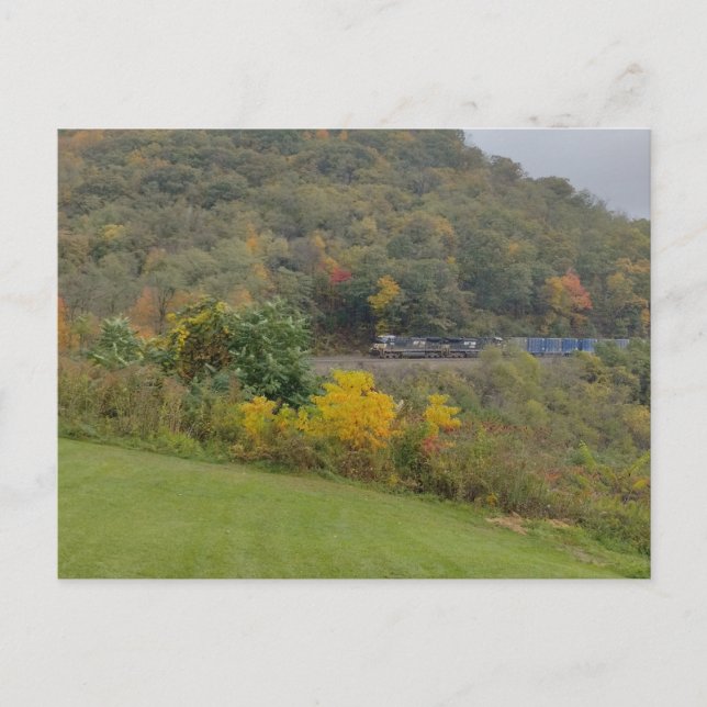 carte postale du train d'automne (Devant)