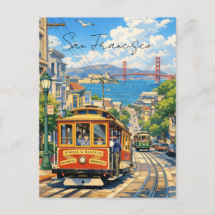 Carte postale du tramway de San Francisco