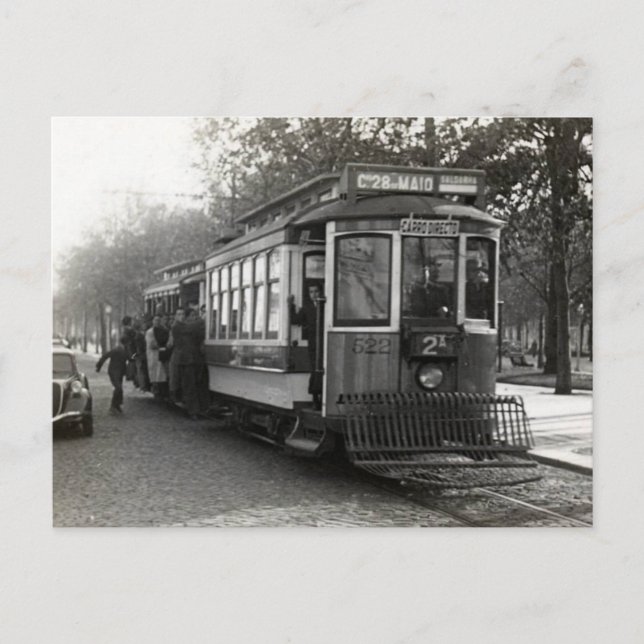 Carte postale du tramway Lisbonne Portugal 1940 (Devant)