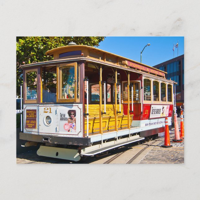Carte postale du trolley de San Francisco Californ (Devant)