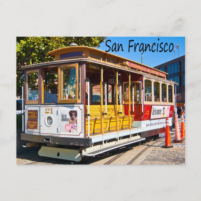 Carte postale du trolley de San Francisco Californ (Devant)