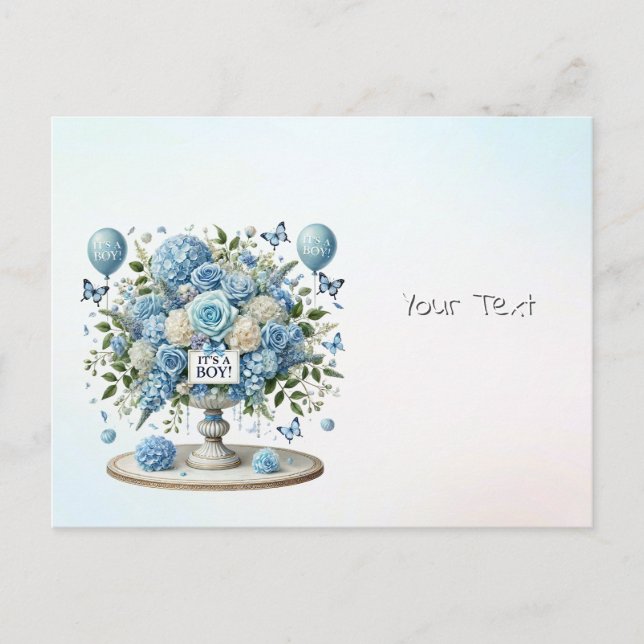 Carte postale du vase floral bleu blanc (Devant)