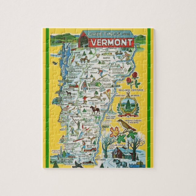 Carte postale du Vermont Jigsaw Puzzle (Vertical)