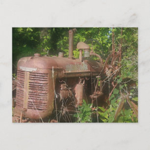 carte postale du vieux tracteur
