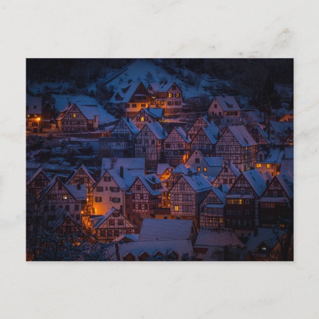 carte postale du village d'hiver (Devant)