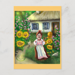 Carte postale du village ukrainien d'art