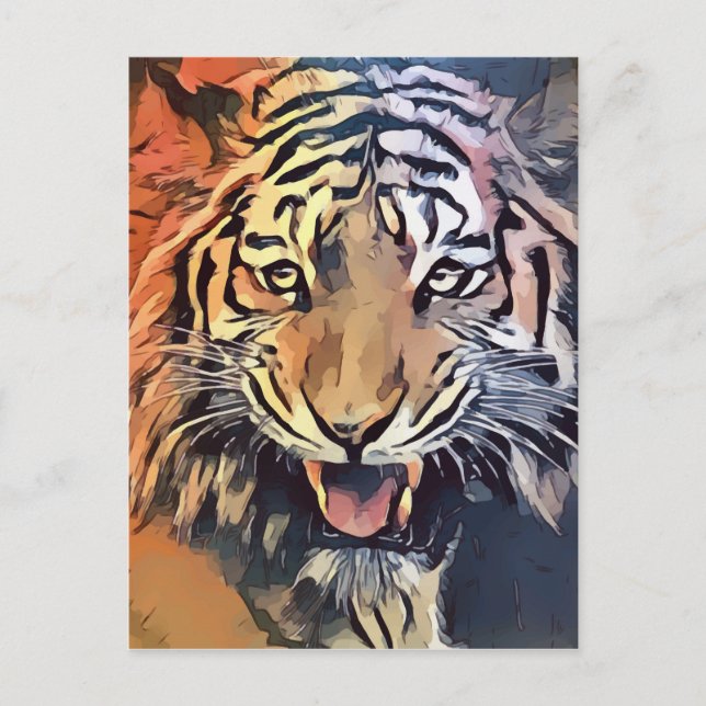 Carte postale du visage de tigre (Devant)