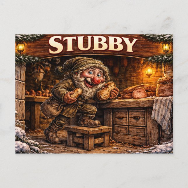 Carte postale du Yule Lad islandais trapu (Devant)