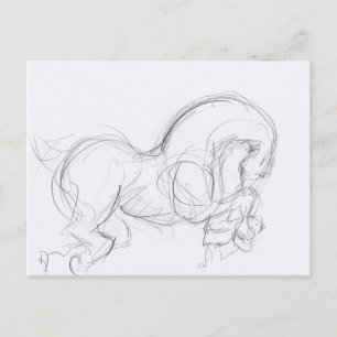 Carte postale du zodiaque de l'année du cheval 3 D