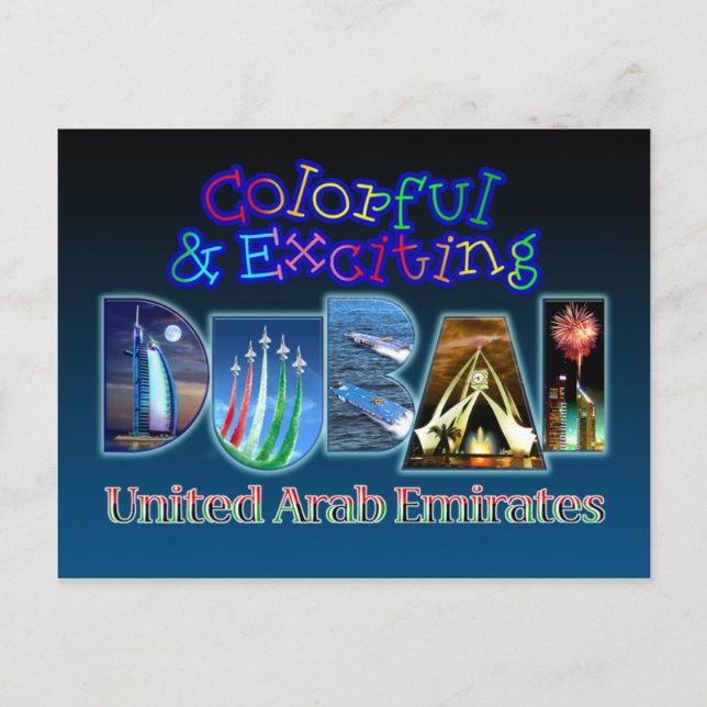 Carte Postale Dubaï coloré et passionnant (Devant)