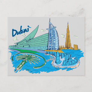 Carte Postale Dubaï, Emirats Arabes Unis Célèbre Ville
