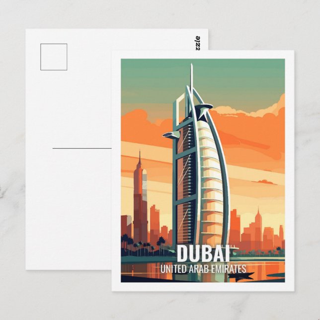 Carte Postale Dubai Émirats Arabes Unis célèbres lieux de voyage (Devant / Derrière)