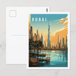 Carte Postale Dubaï Émirats Arabes Unis Lieu de voyage célèbre