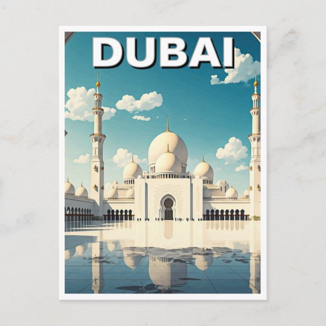 Carte Postale Dubaï Grande Mosquée des EAU Voyage (Devant)