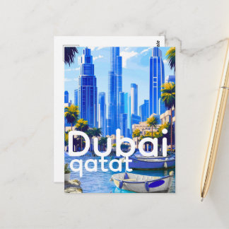 Carte Postale Dubai Skyline Card, Modern City Landmarks