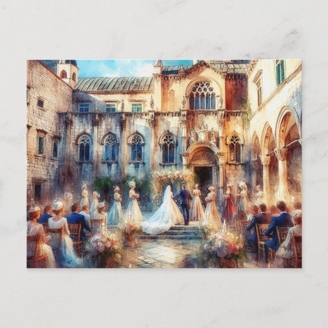 Carte Postale Dubrovnik Croatie mariage Palais Sponza (Devant)
