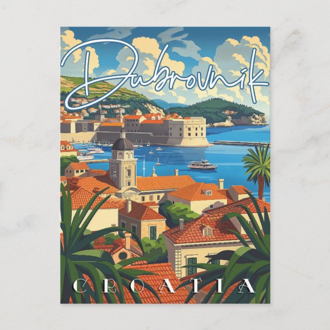 Carte Postale Dubrovnik Croatie Vintage voyage (Devant)