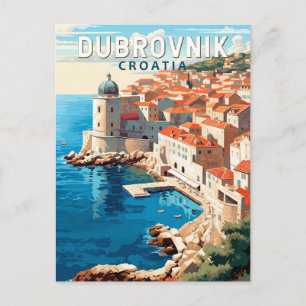 Carte Postale Dubrovnik Croatie Voyage Art Vintage