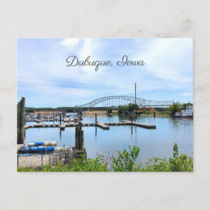 Carte Postale Dubuque, épouse de l'Iowa au-dessus du fleuve Miss