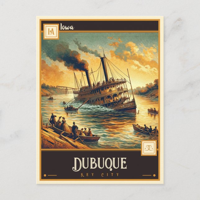 Carte Postale Dubuque, Iowa | VINTAGE (Devant)
