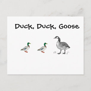 Carte Postale Duck Duck Goose Funny Kids Jeu jeu de dessin jeu j