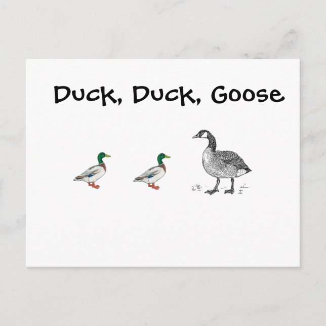 Carte Postale Duck Duck Goose Funny Kids Jeu jeu de dessin jeu j (Devant)