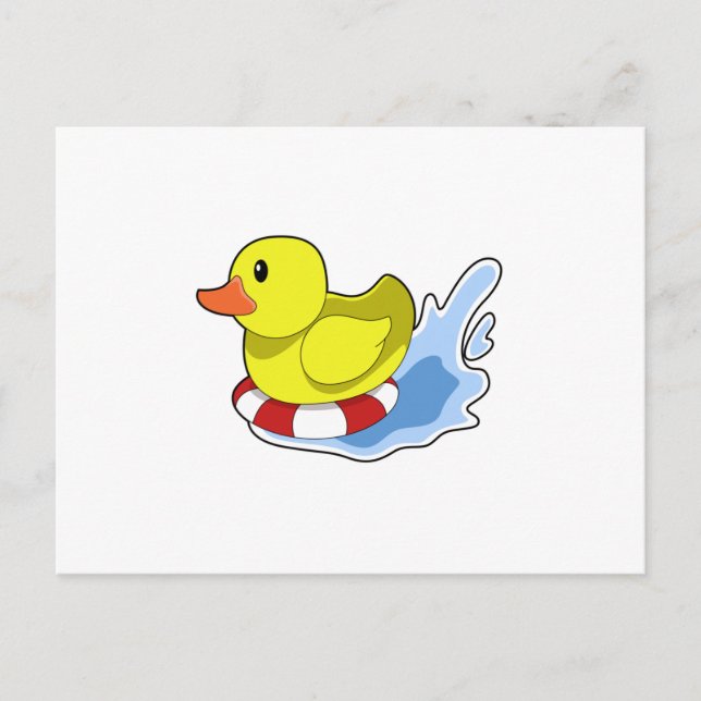 Carte Postale Duck with Swim ring à Water.PNG (Devant)
