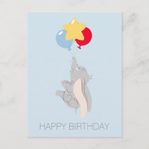 Carte Postale Dumbo & Ballons Colorés   Joyeux Anniversaire