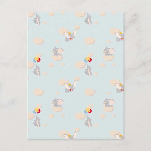 Carte Postale Dumbo dans le Motif des nuages (Devant)